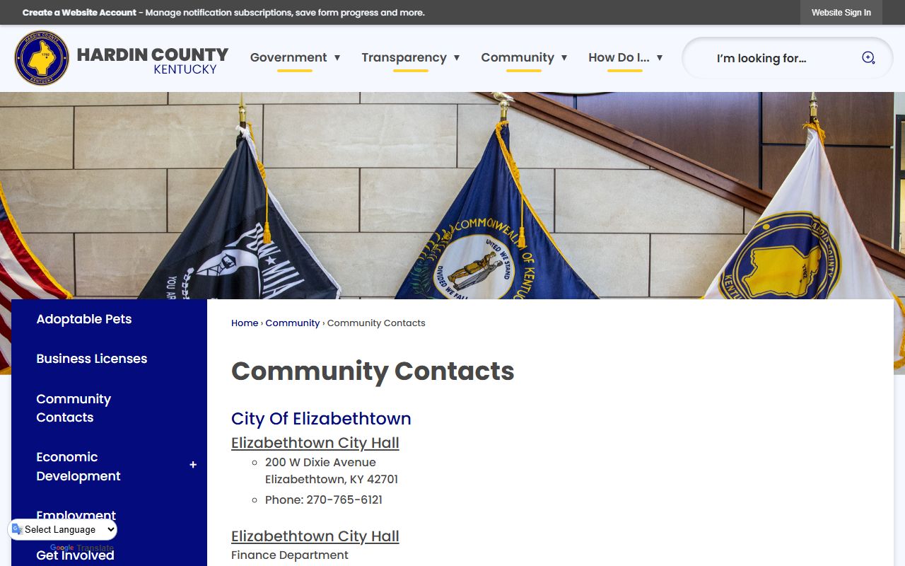 Hardin County community contacts and resources directory