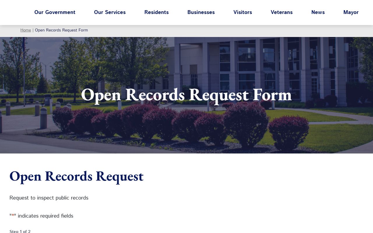 Florence Open Records request form online