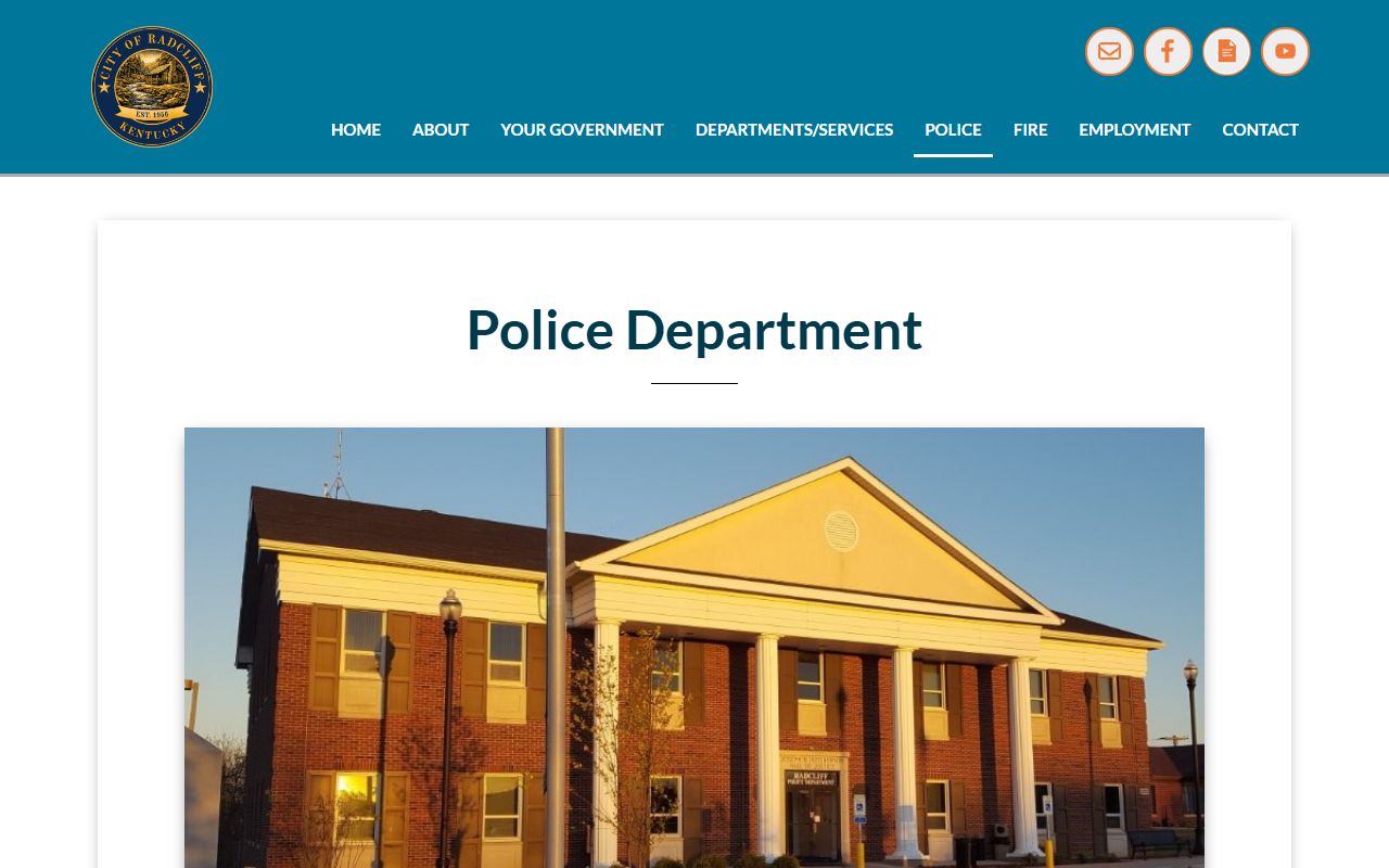 Radcliff Police Department building for DUI records requests