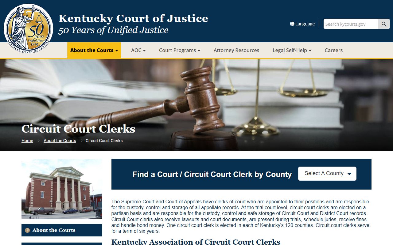 Kentucky Circuit Court Clerks directory for Henderson DUI records